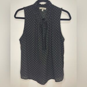 Papaya Black Tie Front Blouse